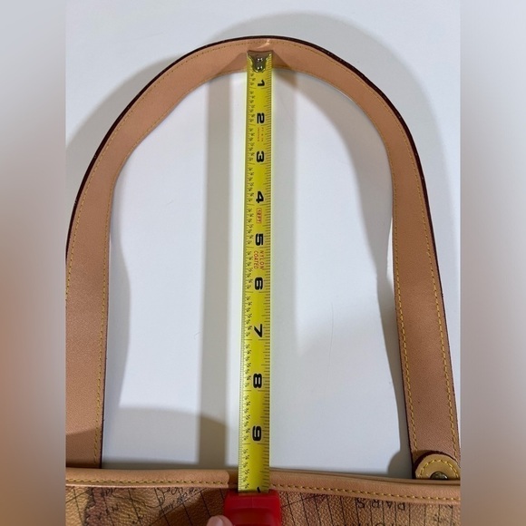 Allan Edmond world canvas leather tote brown 16 x 12 preppy travel work - Picture 14 of 15